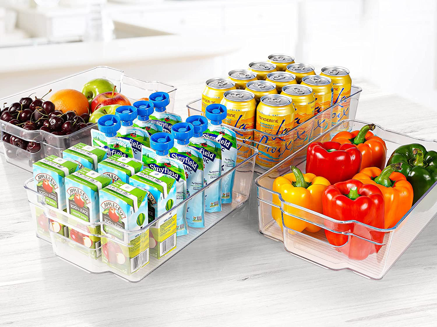 Rebrilliant Zulay Kitchen Refrigerator Organizer Bins 4 Pack Plastic Organizers and Storage Large 12.7 x 8.3 x 3.5 Wayfair